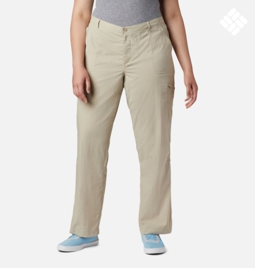 Women's Columbia PFG Aruba Roll Up Pants Khaki | Plus Size CA-T8C13